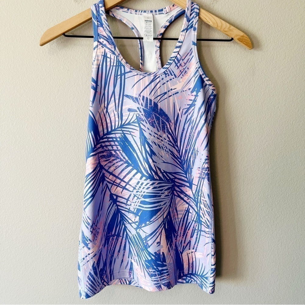 Ivivva x Lululemon Girls KeepUrCool Racer Tank Top PMPK Tropical Print Size 12